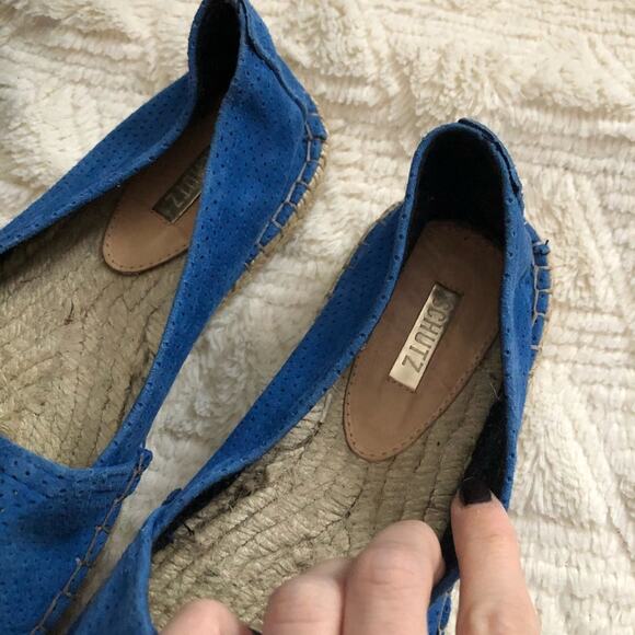 Schutz Blue Perforated Suede Espadrilles - Picture 4 of 7